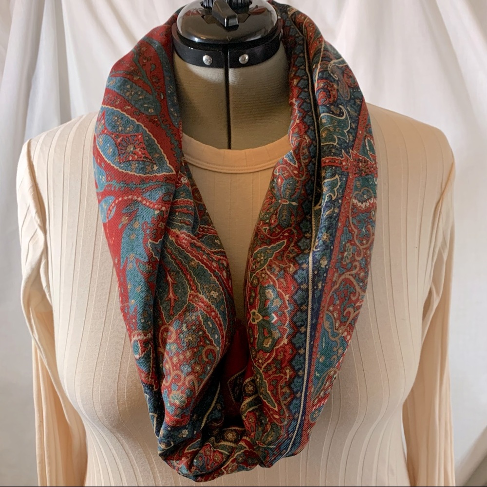 Large Art Deco Floral Print Scarf.